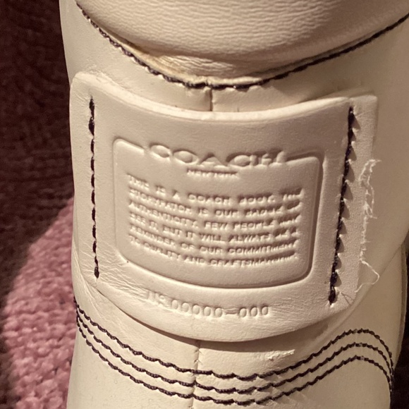 Coach Lorimer Leather Lace Up Combat Boots Cream White Size 8 - Picture 3 of 9